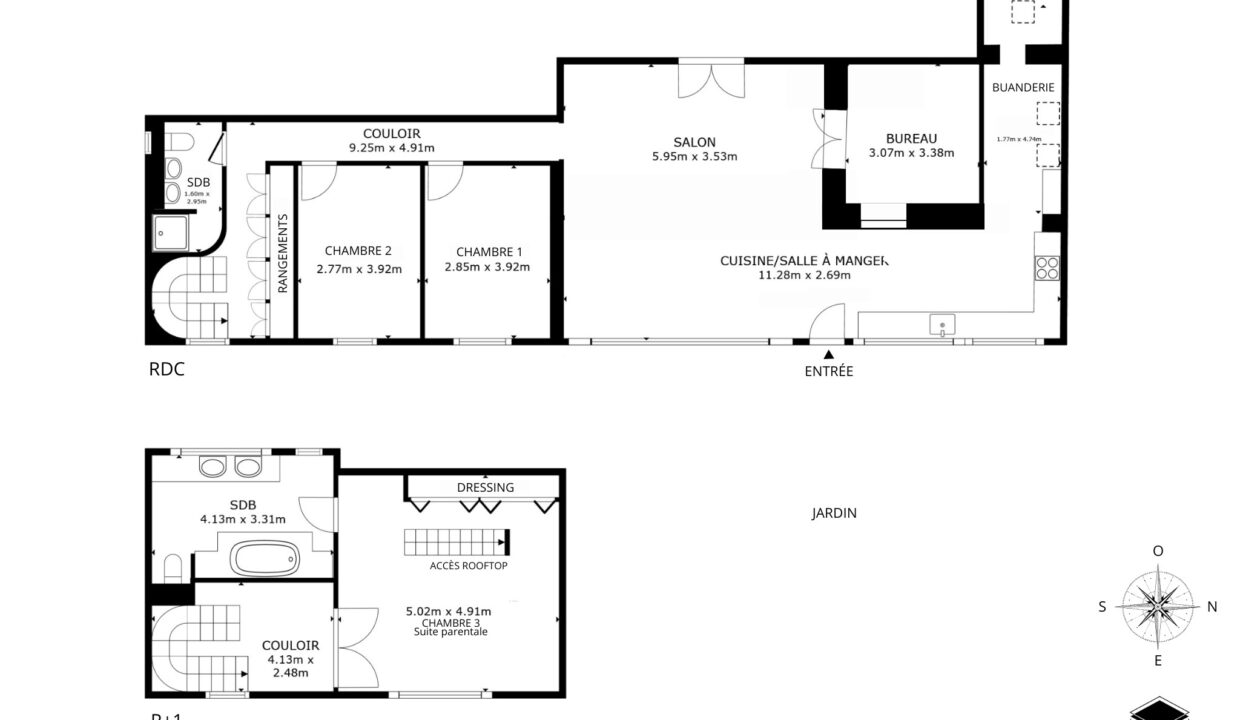 Plan vente à vendre Marseille maison rez-de-jardin terrasse 13008 pointe rouge duplex rooftop vue mer sainte anne vieille chapelle les goudes